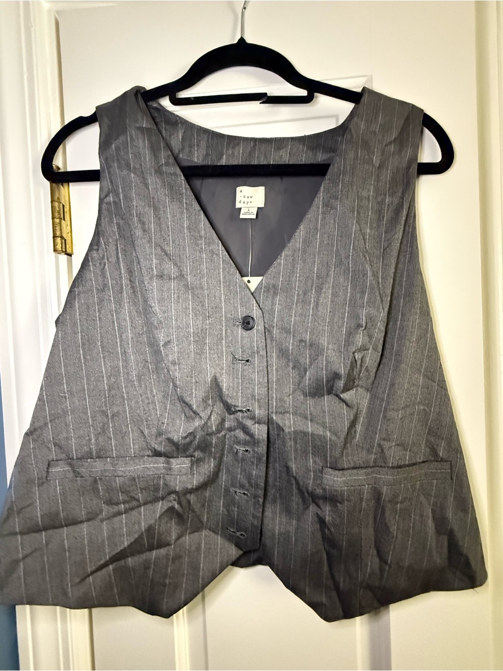 A New Day Grey Pinstripe Vest